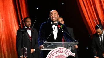 ATLANTA, GEORGIA - FEBRUARY 15: Bryan Rand accepts the 2025 Bennie Achievement Award during the 37th Annual Morehouse College "A Candle in the Dark" gala at Hyatt Regency Atlanta on February 15, 2025 in Atlanta, Georgia. (Photo by Paras Griffin/Getty Images)