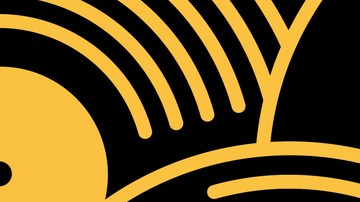 Vector seamless pattern of gold and black vinyl records.
